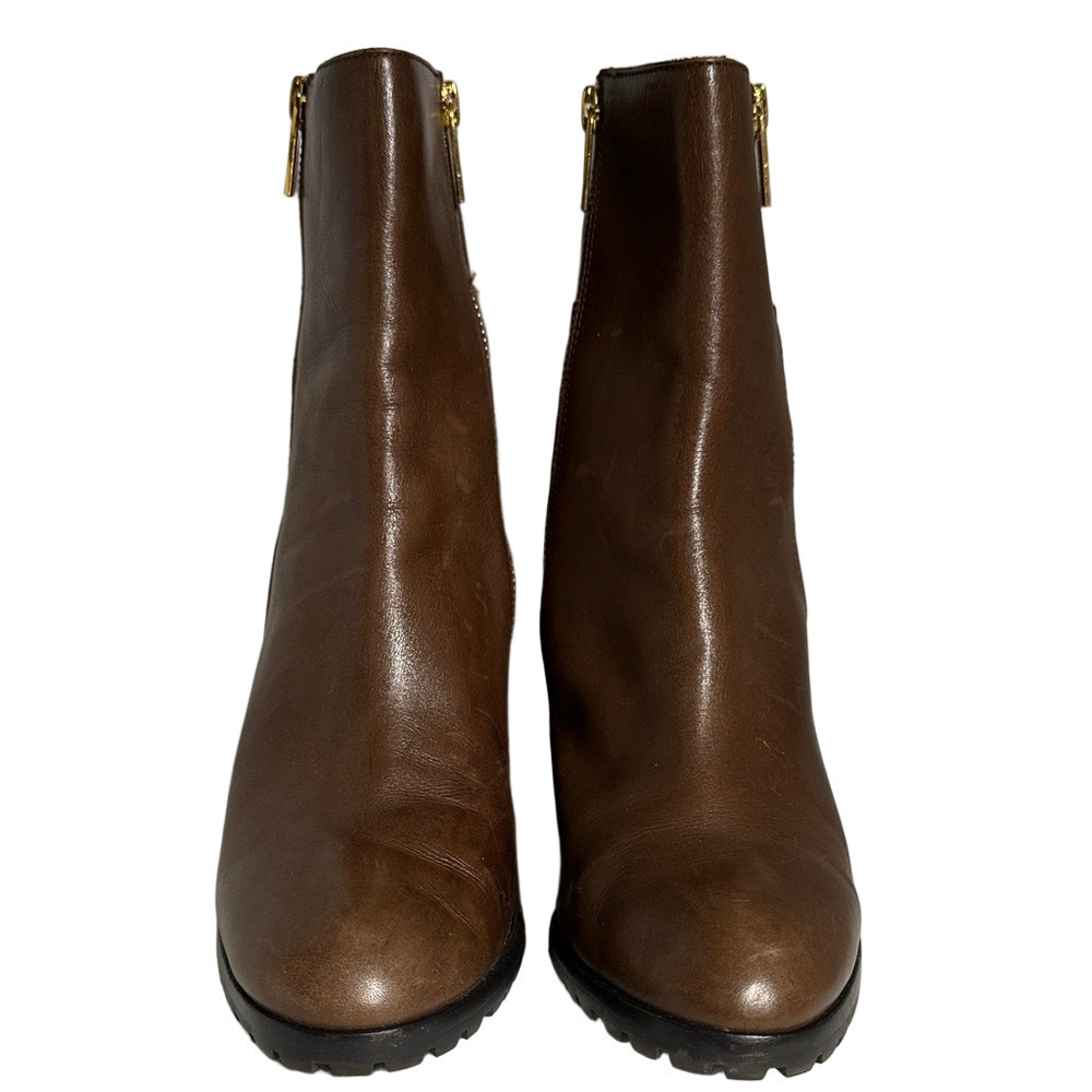 Michael Michael Kors Brown Leather Wedge Ankle Boots – Size 9M - Picture 7 of 14